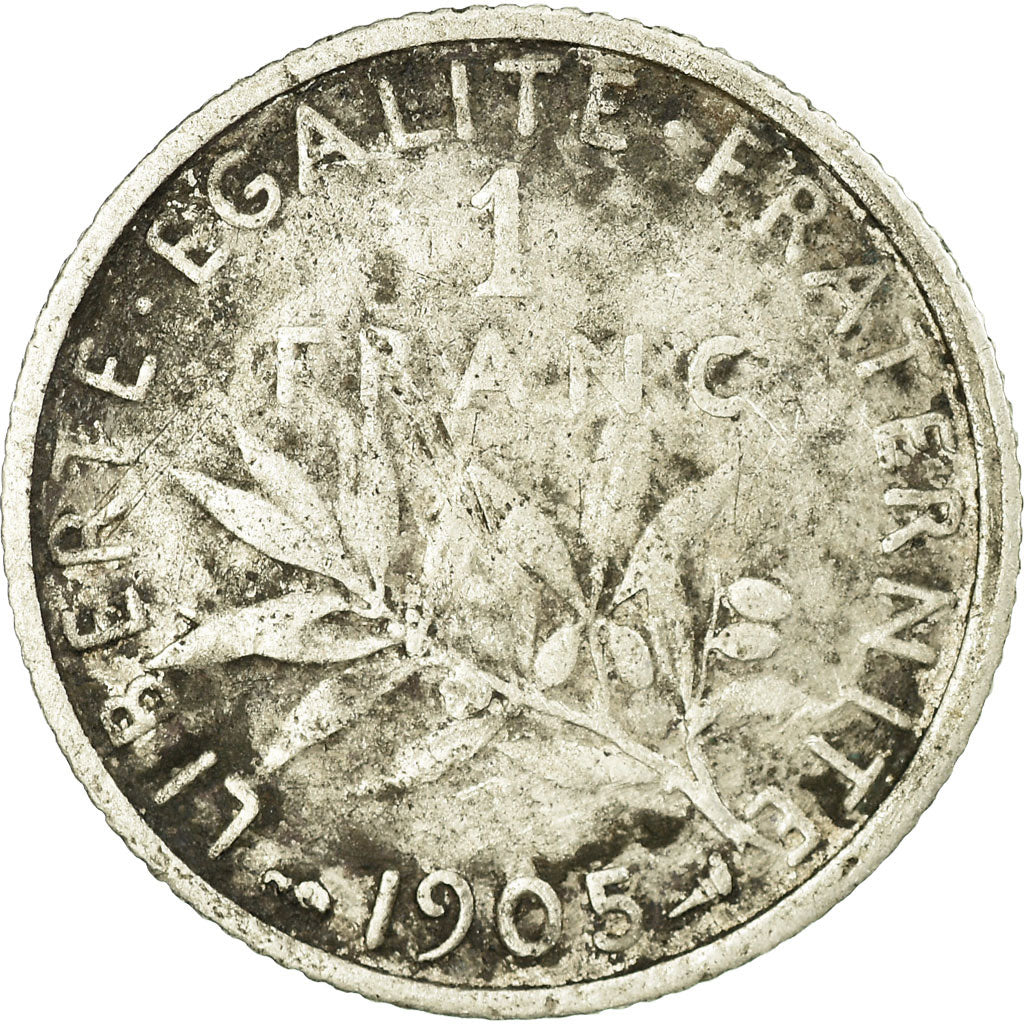 Monnaie, France, Semeuse, Franc, 1905, Paris, B+, Argent, Gadoury:467, KM:844.1