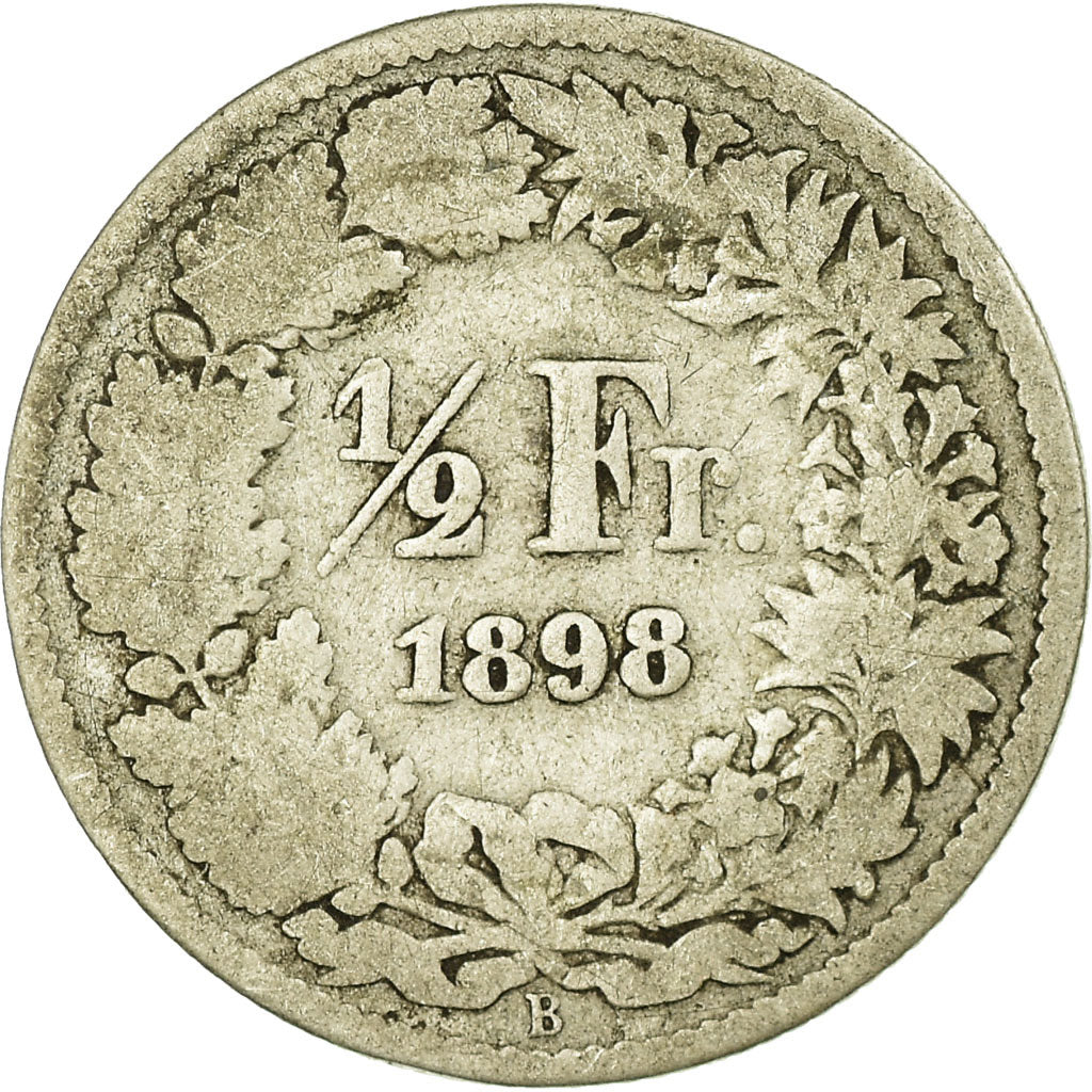 Coin, Switzerland, 1/2 Franc, 1898, Bern, F(12-15), Silver, KM:23