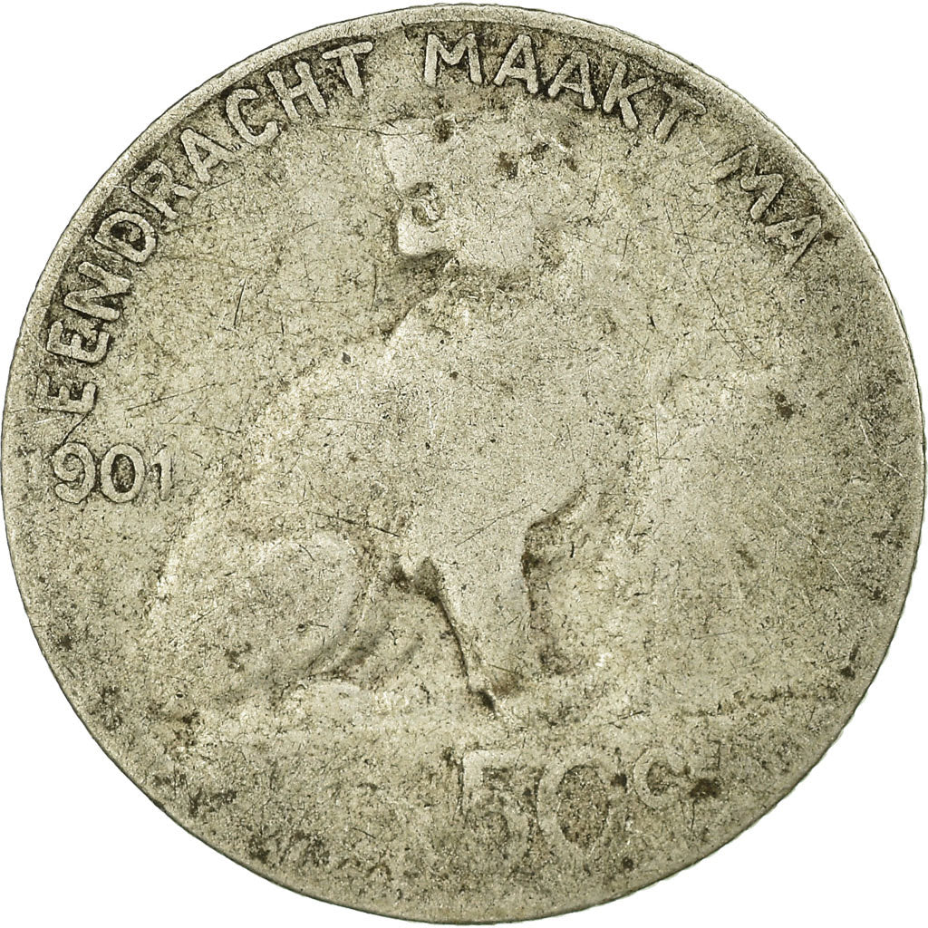 Moeda, Bélgica, 50 Centimes, 1901, VG(8-10), Prata, KM:51