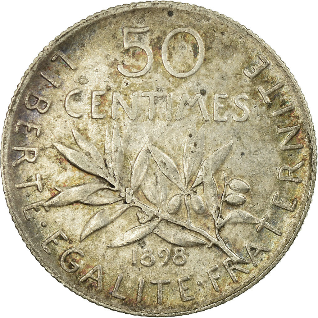 Coin, France, Semeuse, 50 Centimes, 1898, Paris, VF(30-35), Silver, KM:854