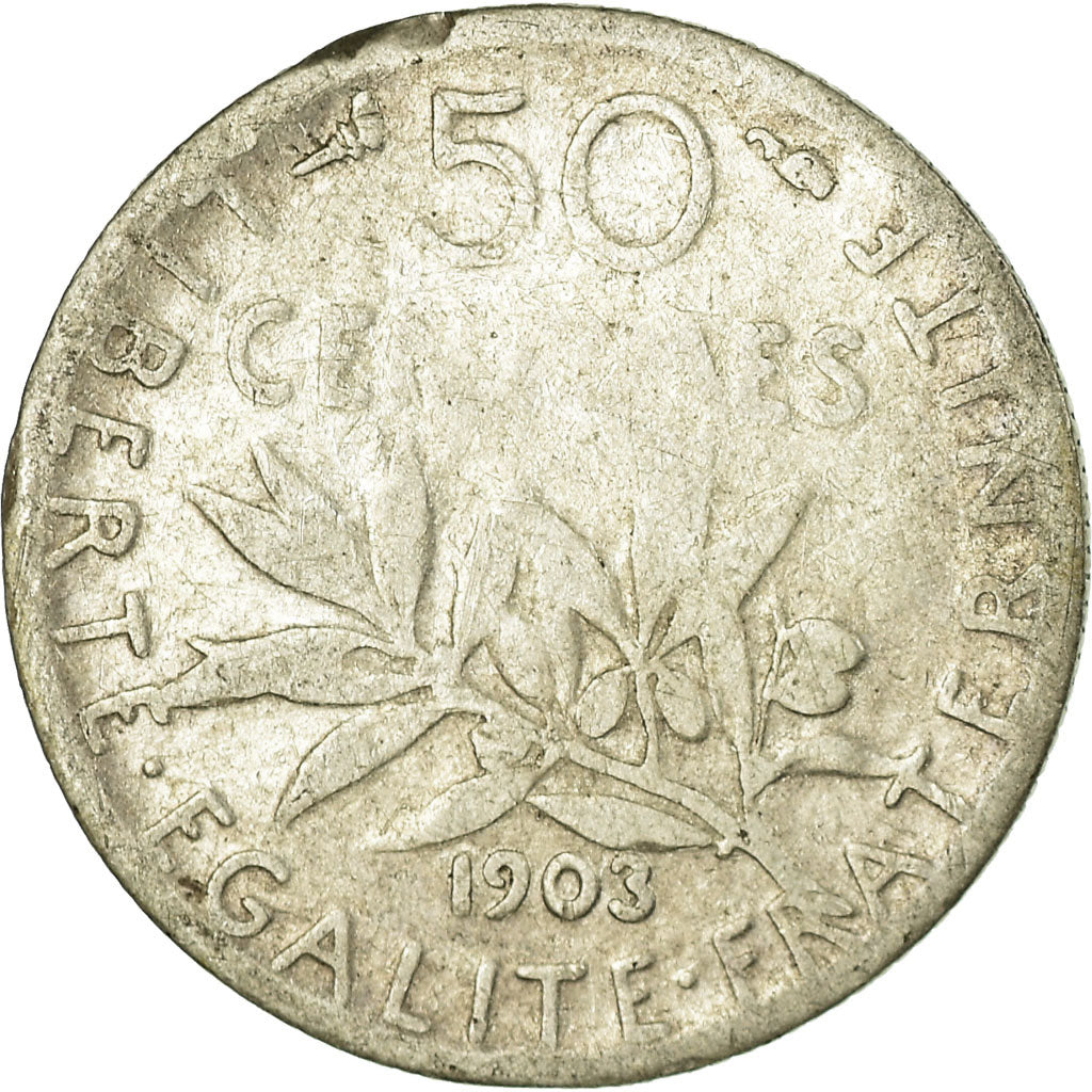 Coin, France, Semeuse, 50 Centimes, 1903, Paris, F(12-15), Silver, KM:854