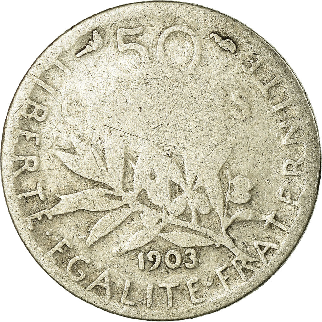 Coin, France, Semeuse, 50 Centimes, 1903, Paris, F(12-15), Silver, KM:854