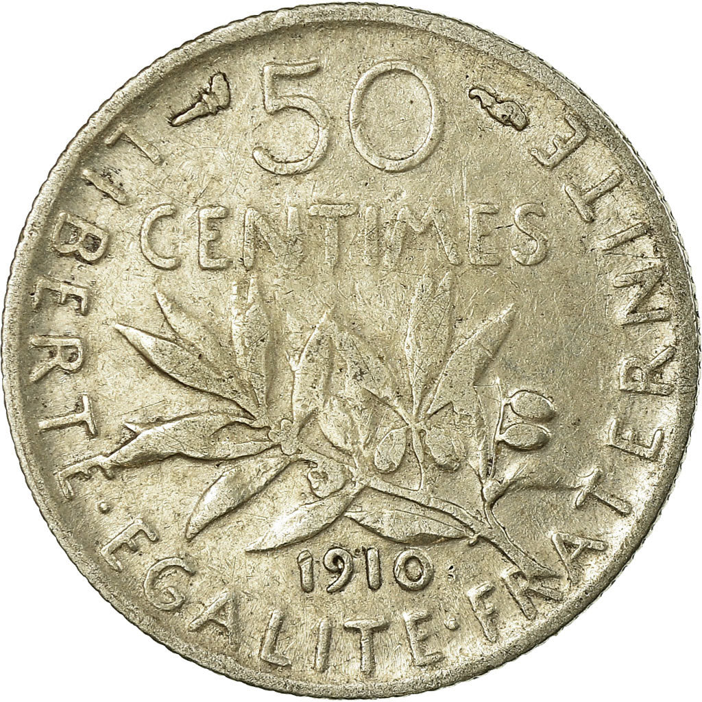 Münze, Frankreich, Semeuse, 50 Centimes, 1910, Paris, S, Silber, KM:854
