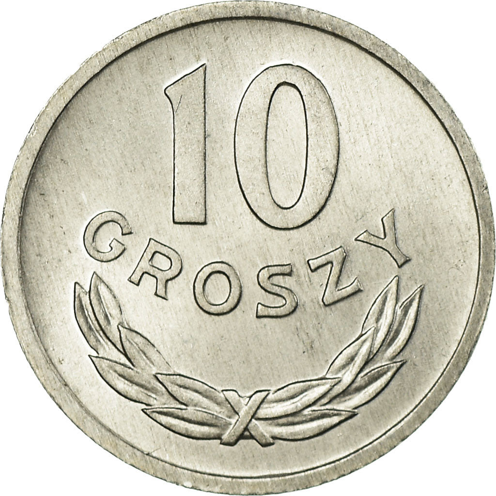 Coin, Poland, 10 Groszy, 1975, Warsaw, MS(63), Aluminum, KM:AA47