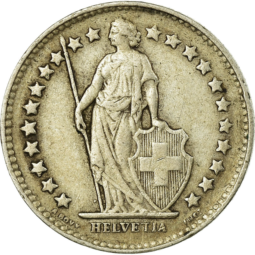 Coin, Switzerland, 1/2 Franc, 1944, Bern, EF(40-45), Silver, KM:23