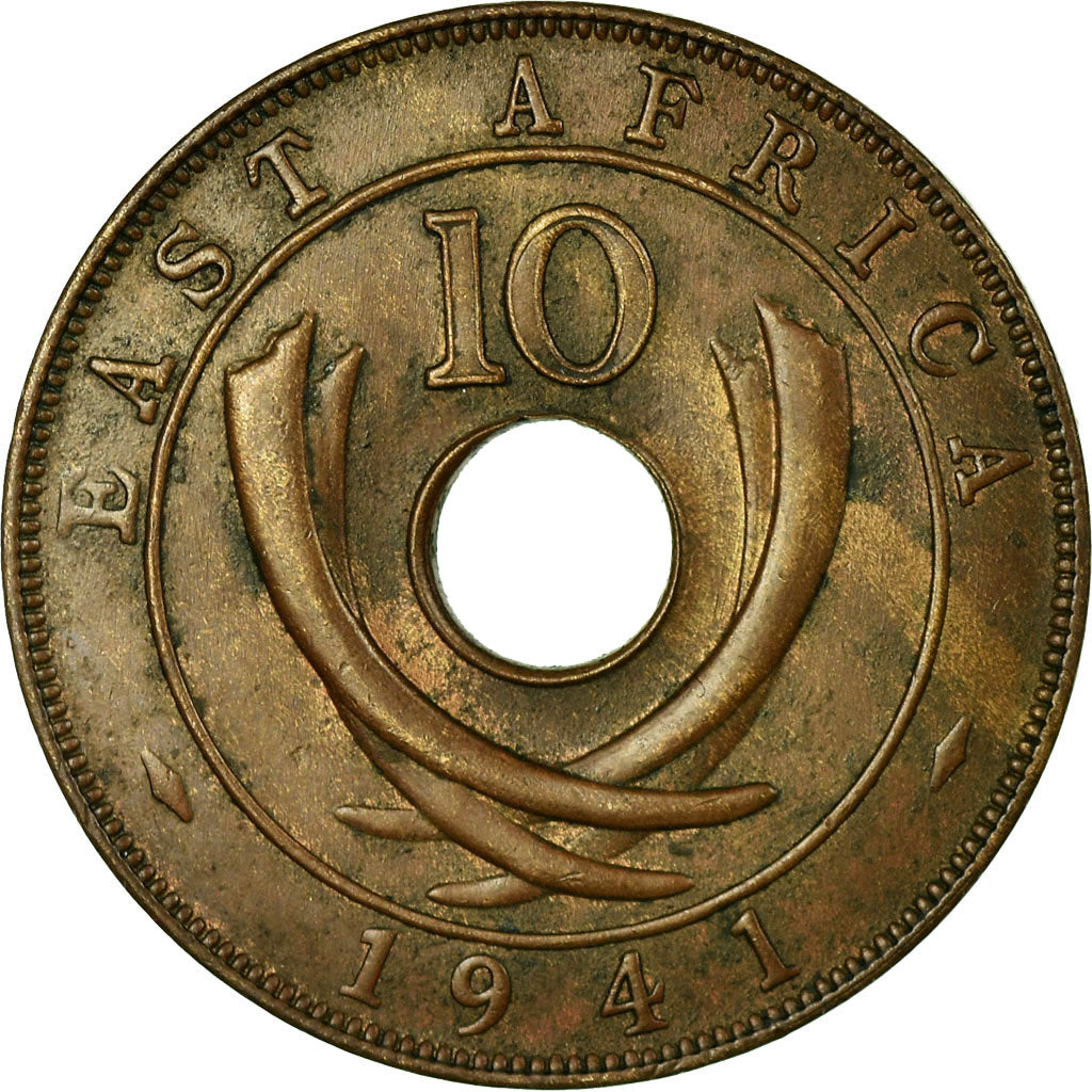Moneda, ESTE DE ÁFRICA, George VI, 10 Cents, 1941, MBC+, Bronce, KM:26.1