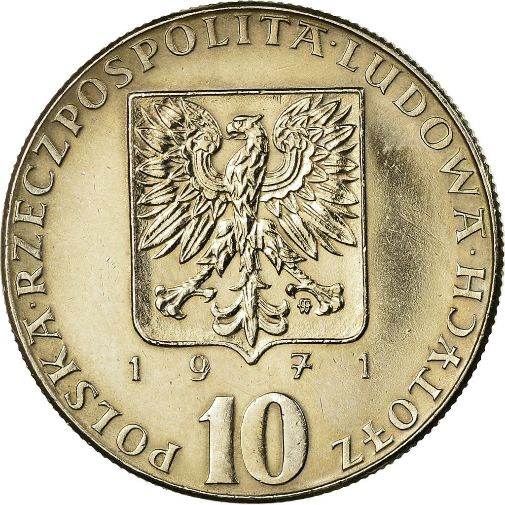 Moneda, Polonia, 10 Zlotych, 1971, Warsaw, EBC, Cobre - níquel, KM:63