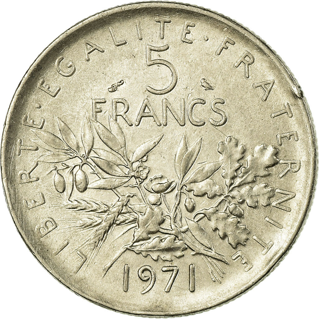 Münze, Frankreich, Semeuse, 5 Francs, 1971, Paris, SS, Nickel Clad