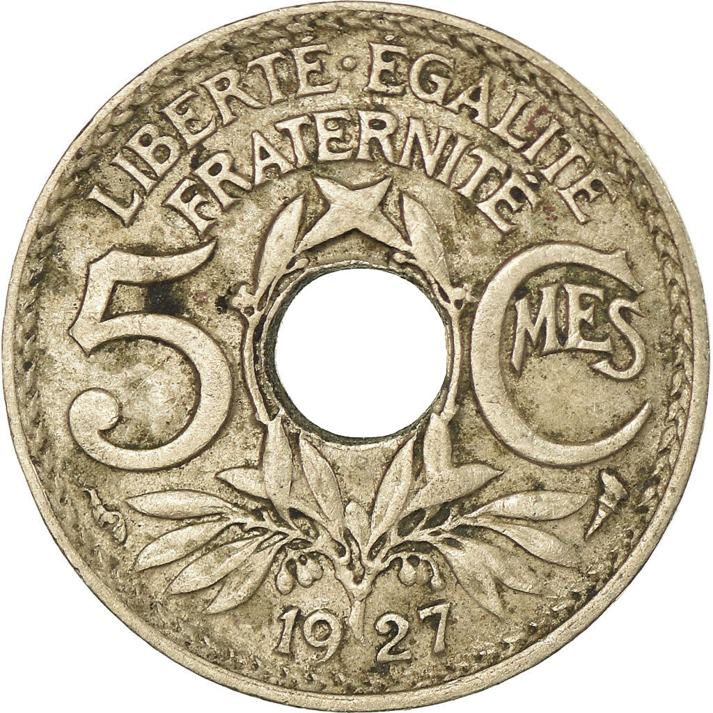 Coin, France, Lindauer, 5 Centimes, 1927, Paris, VF(30-35), Copper-nickel