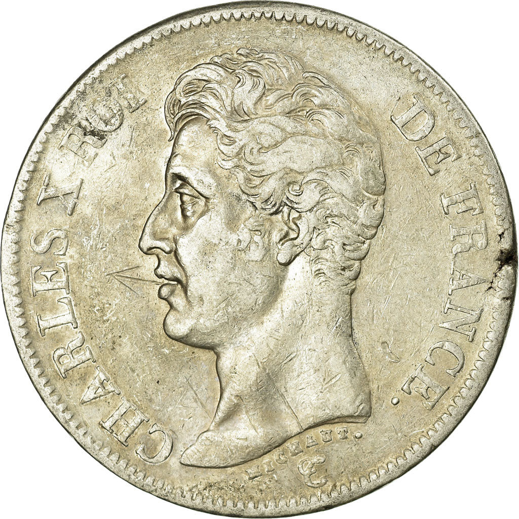 France, 5 Francs, Charles X, 1826, Lille, Silver, EF(40-45), Gadoury:643