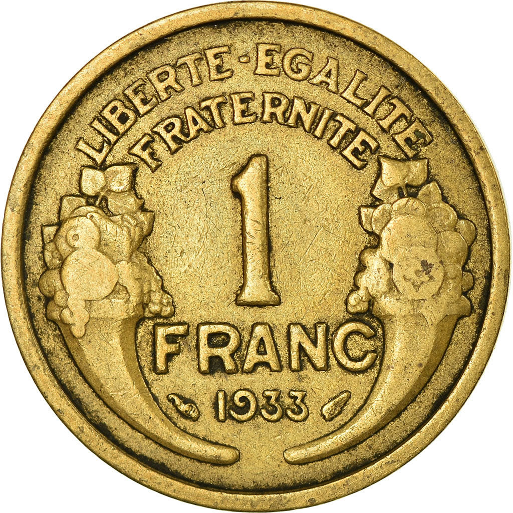 Coin, France, Morlon, Franc, 1933, EF(40-45), Aluminum-Bronze, KM:885