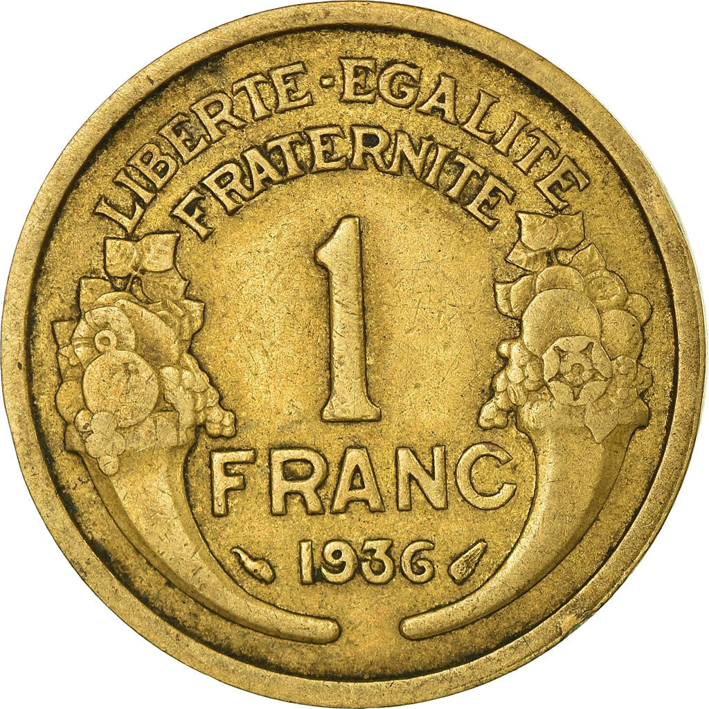 Coin, France, Morlon, Franc, 1936, EF(40-45), Aluminum-Bronze, KM:885
