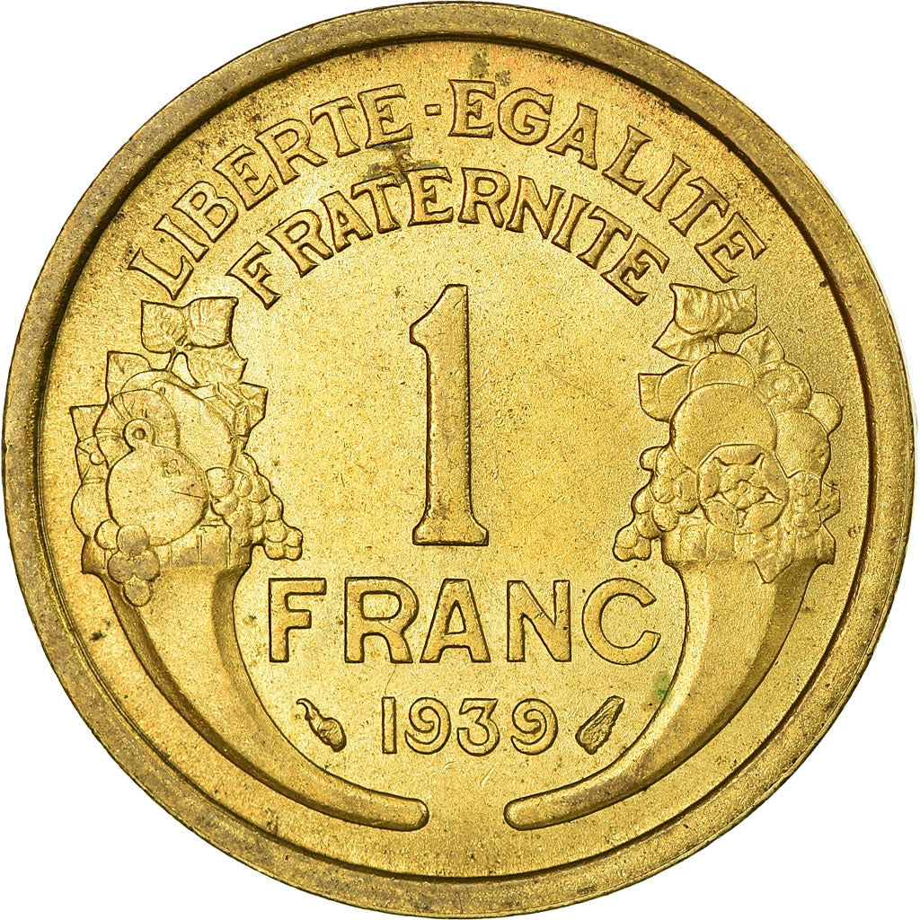 Moneta, Francja, Morlon, Franc, 1939, AU(55-58), Aluminium-Brąz, KM:885