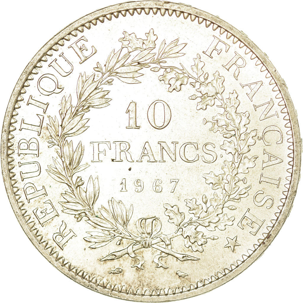 Moeda, França, Hercule, 10 Francs, 1967, Paris, Avec accent, AU(55-58), Prata