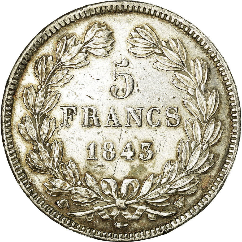 France, 5 Francs, Louis-Philippe, 1843, Lille, Silver, AU(55-58), Gadoury:678