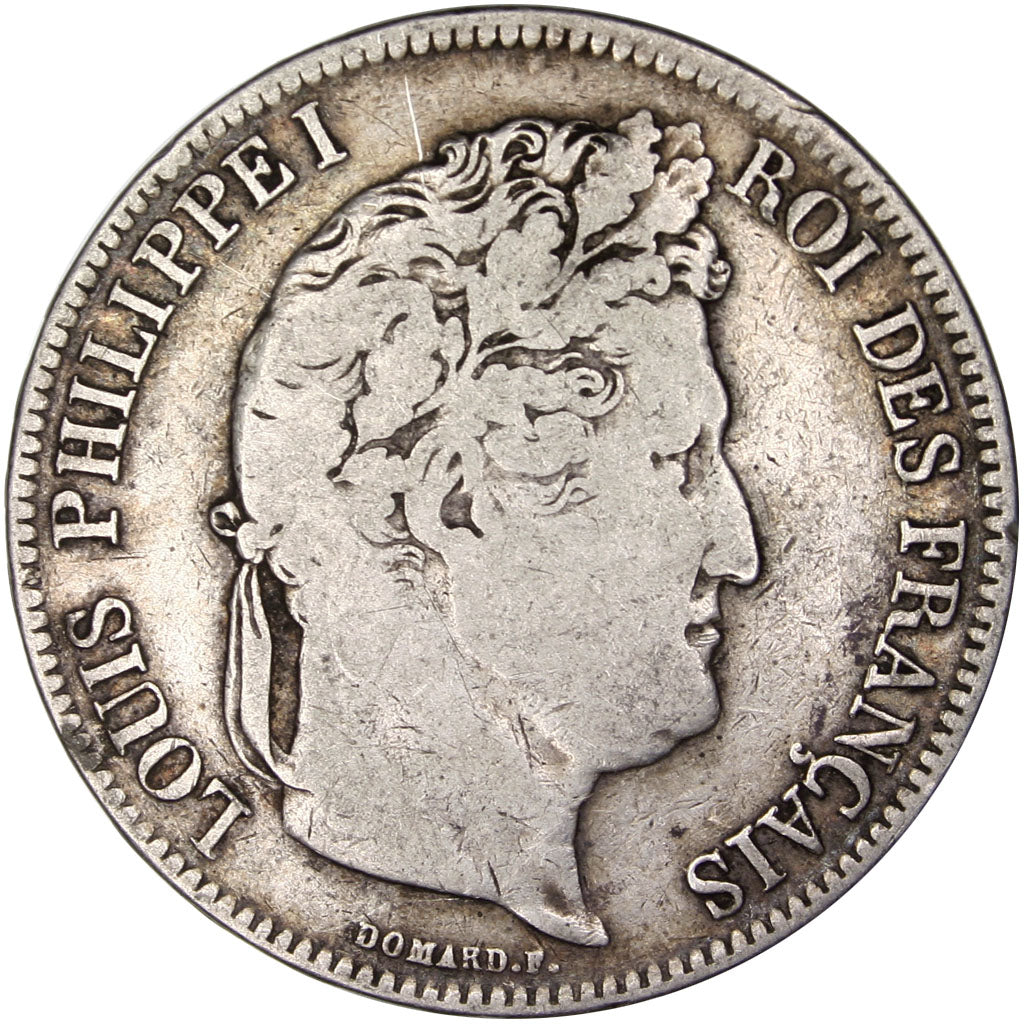 France, 5 Francs, Louis-Philippe, 1834, Marseilles, Silver, VF(20-25)