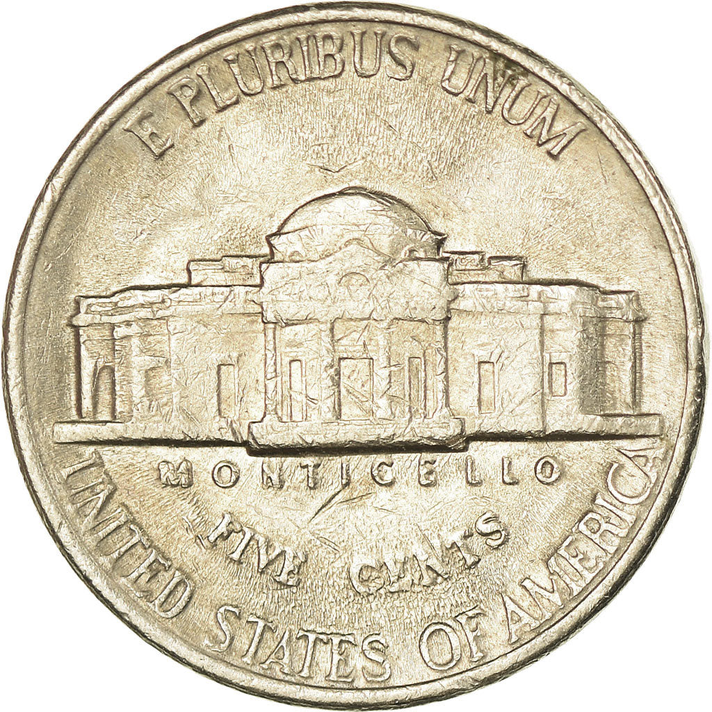 Moeda, Estados Unidos da América, Jefferson Nickel, 5 Cents, 1988, U.S. Mint