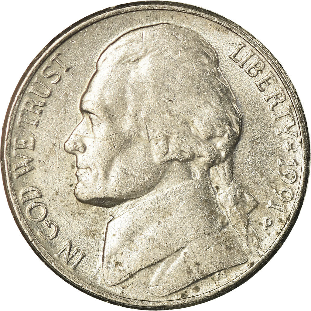 Moeda, Estados Unidos da América, Jefferson Nickel, 5 Cents, 1991, U.S. Mint