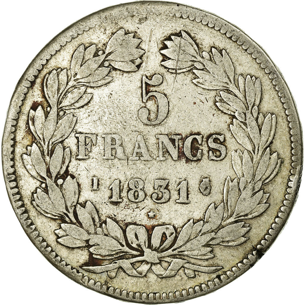 France, 5 Francs, Louis-Philippe, 1831, Limoges, Silver, VF(30-35), Gadoury:677a