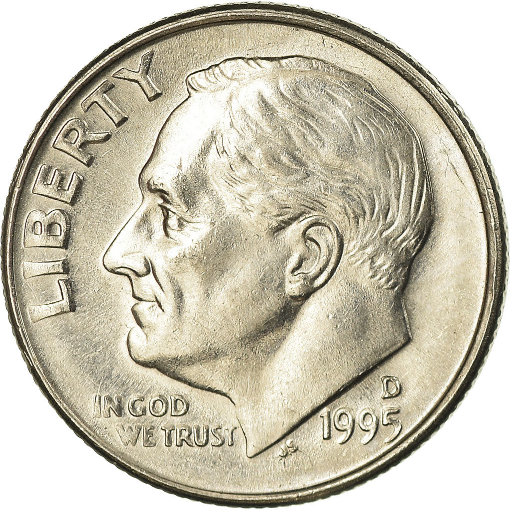 Coin, United States, Roosevelt Dime, Dime, 1995, U.S. Mint, Denver, AU(55-58)