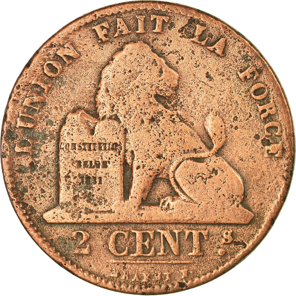 Coin, Belgium, Leopold II, 2 Centimes, 1870, F(12-15), Copper, KM:35.1