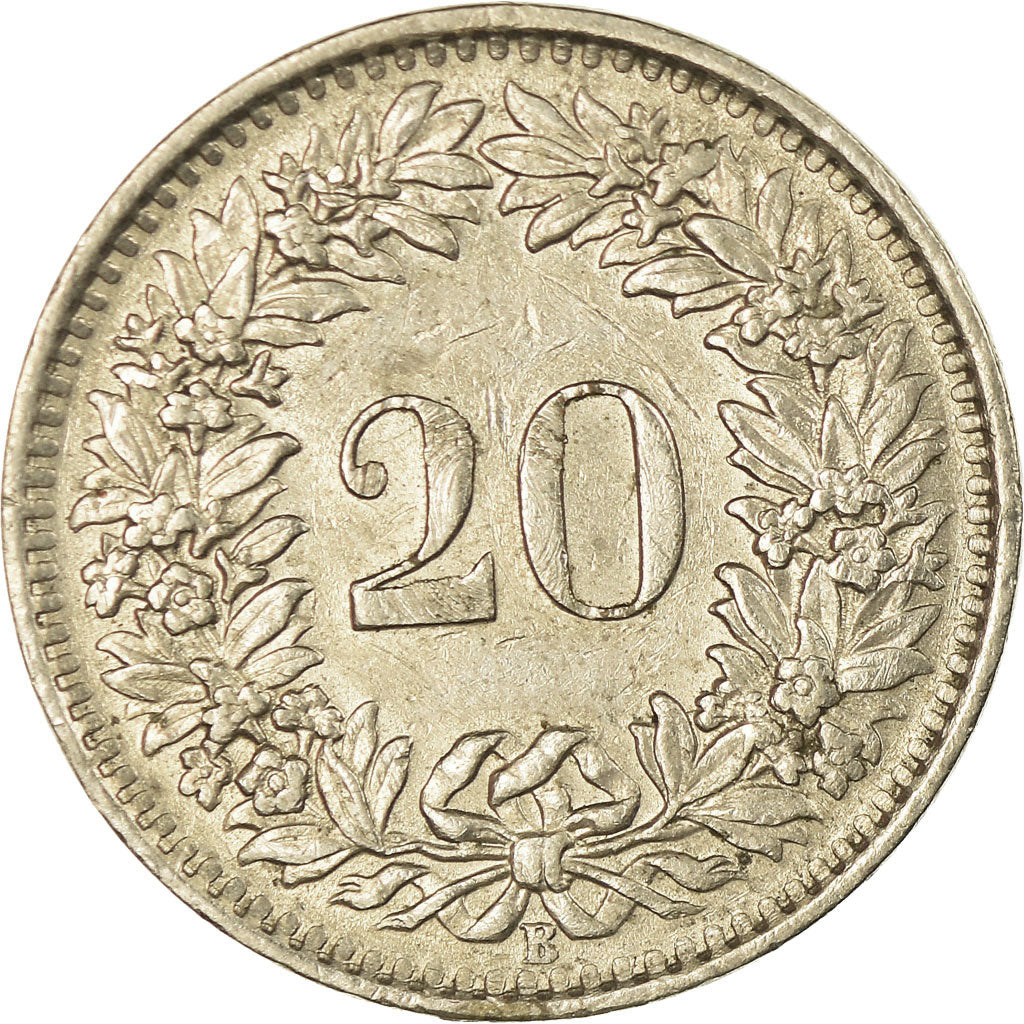 Coin, Switzerland, 20 Rappen, 1963, Bern, VF(30-35), Copper-nickel, KM:29a