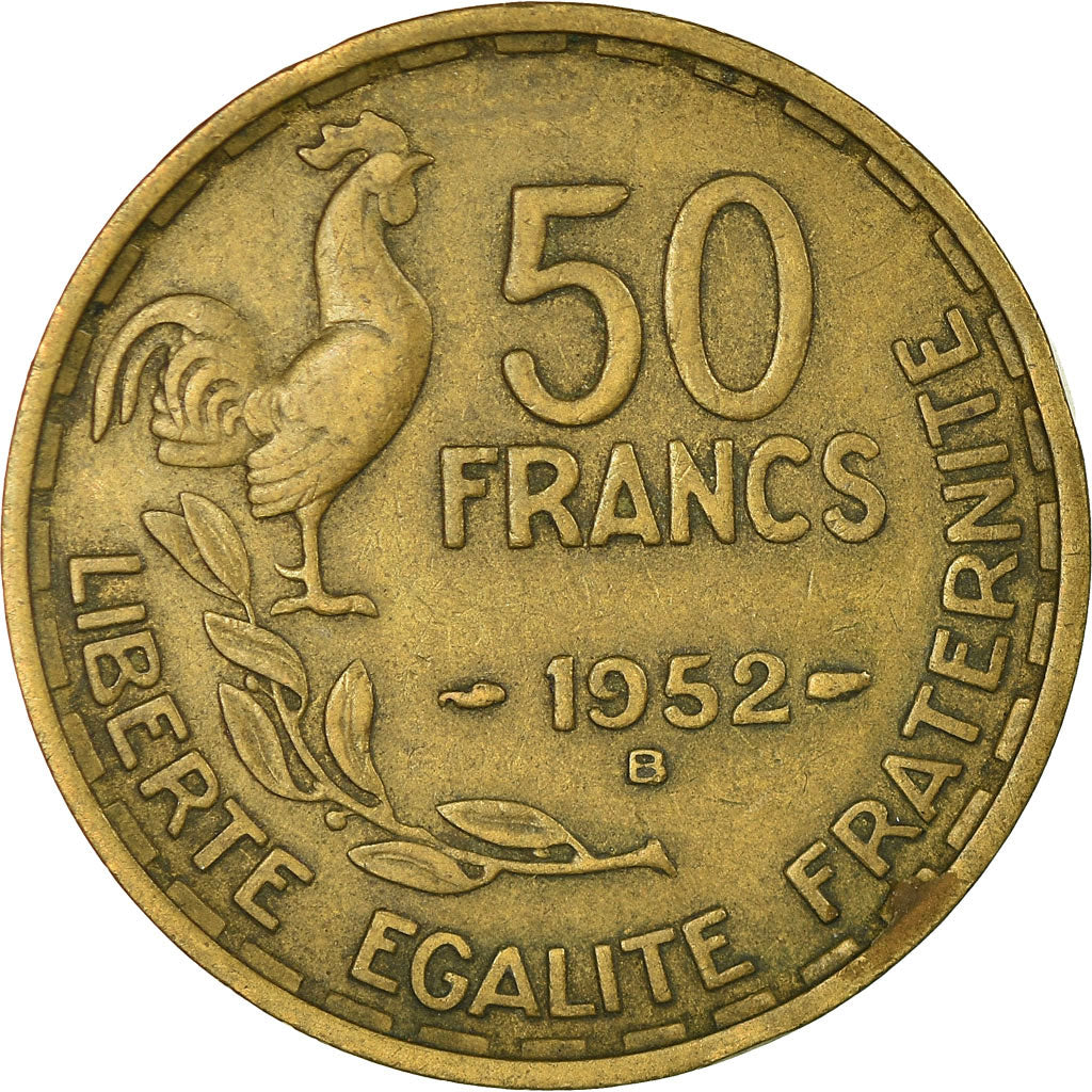 Münze, Frankreich, Guiraud, 50 Francs, 1952, Beaumont - Le Roger, S