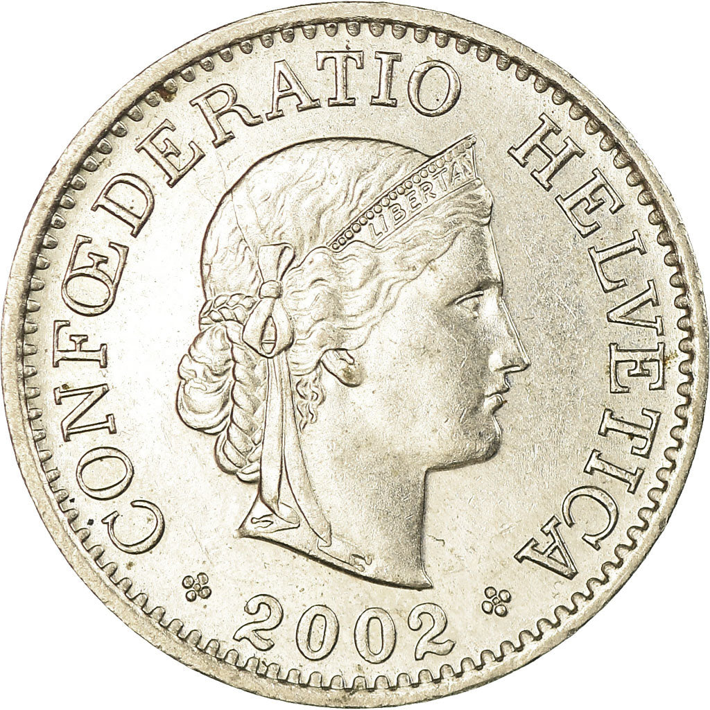 Coin, Switzerland, 10 Rappen, 2002, Bern, AU(50-53), Copper-nickel, KM:27