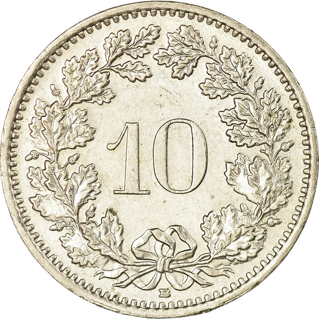 Coin, Switzerland, 10 Rappen, 2002, Bern, AU(50-53), Copper-nickel, KM:27