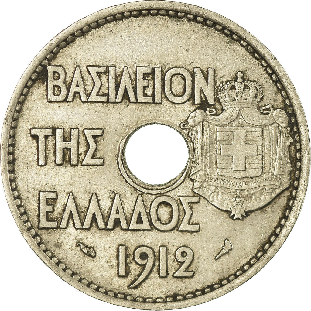 Coin, Greece, George I, 20 Lepta, 1912, EF(40-45), Nickel, KM:64