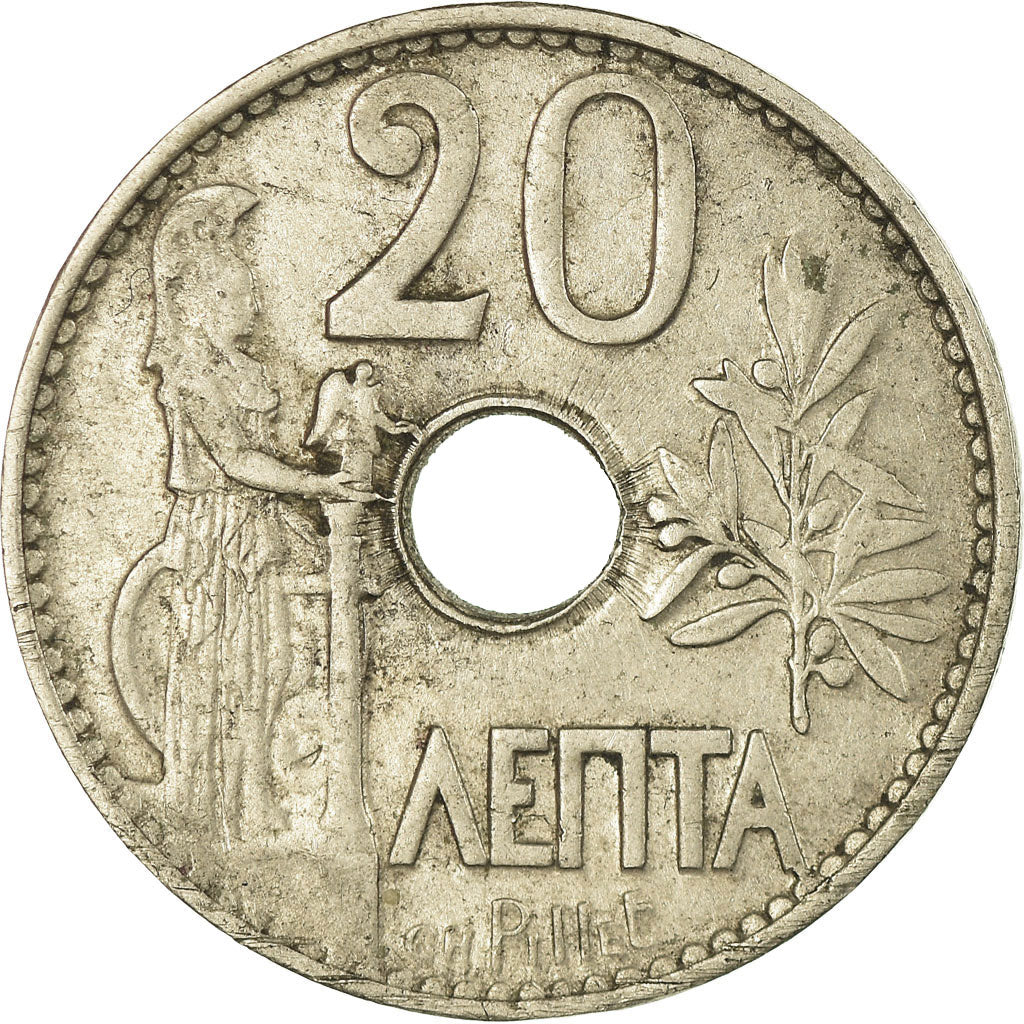 Coin, Greece, George I, 20 Lepta, 1912, EF(40-45), Nickel, KM:64