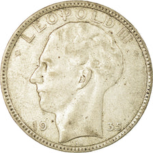 Moneta, Belgio, 20 Francs, 20 Frank, 1935, MB+, Argento, KM:105