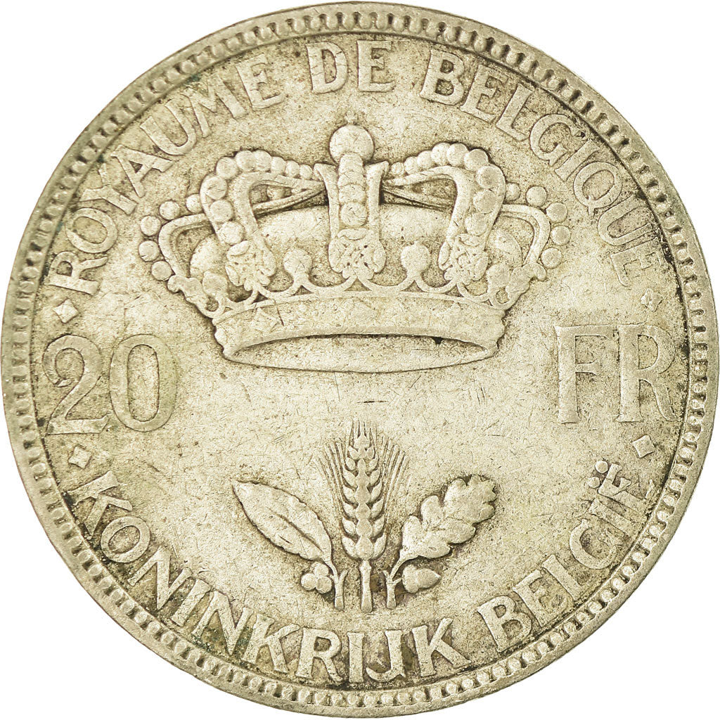 Münze, Belgien, 20 Francs, 20 Frank, 1935, S+, Silber, KM:105
