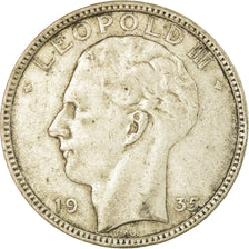 Coin, Belgium, 20 Francs, 20 Frank, 1935, VF(30-35), Silver, KM:105