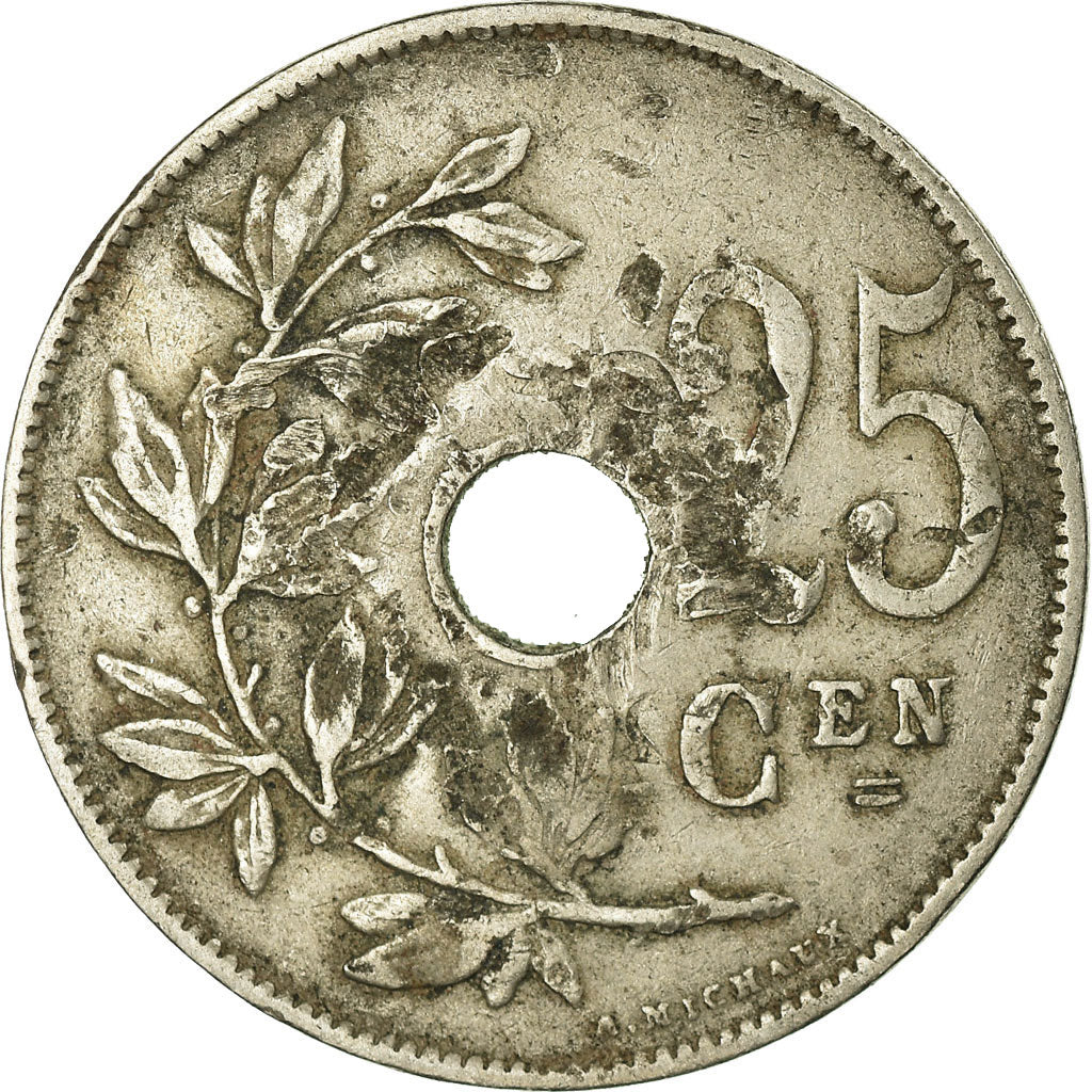 Coin, Belgium, 25 Centimes, 1928, F(12-15), Copper-nickel, KM:69