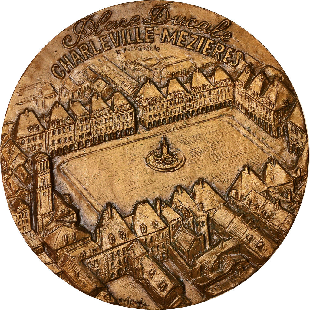 Frankrijk, Medaille, Charleville-Mézières, Place Ducale, Geography, 1984