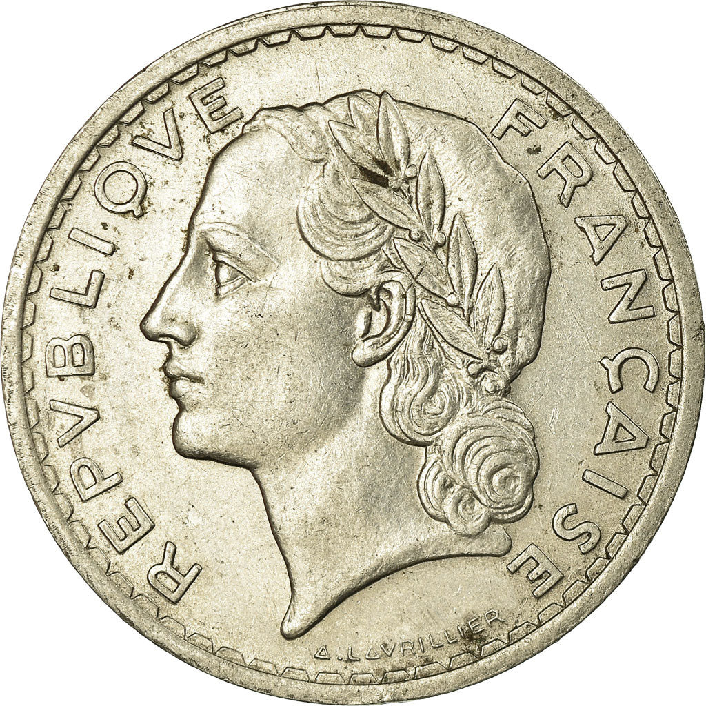 Münze, Frankreich, Lavrillier, 5 Francs, 1938, Paris, SS, Nickel, KM:888