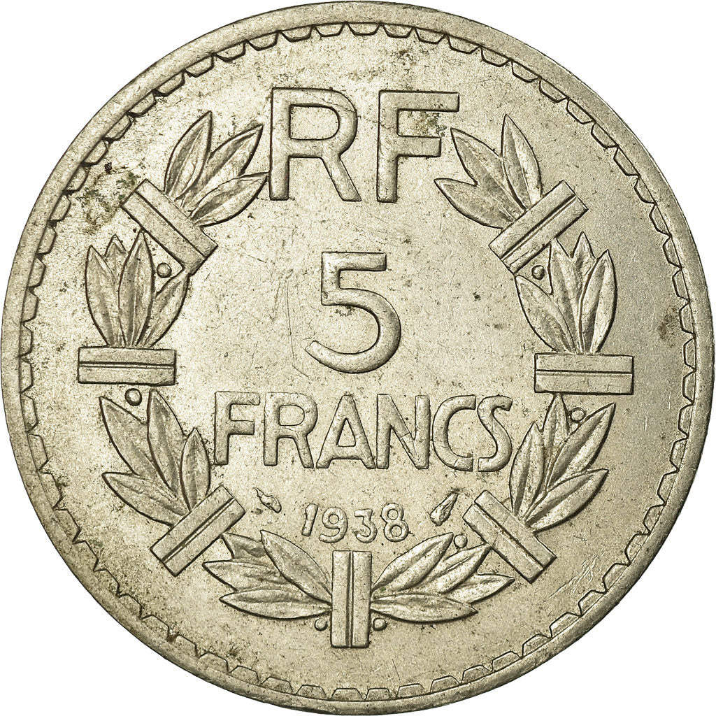 Münze, Frankreich, Lavrillier, 5 Francs, 1938, Paris, SS, Nickel, KM:888