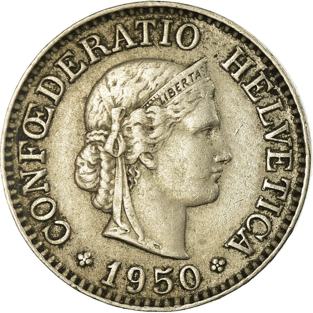 Coin, Switzerland, 10 Rappen, 1950, Bern, EF(40-45), Copper-nickel, KM:27