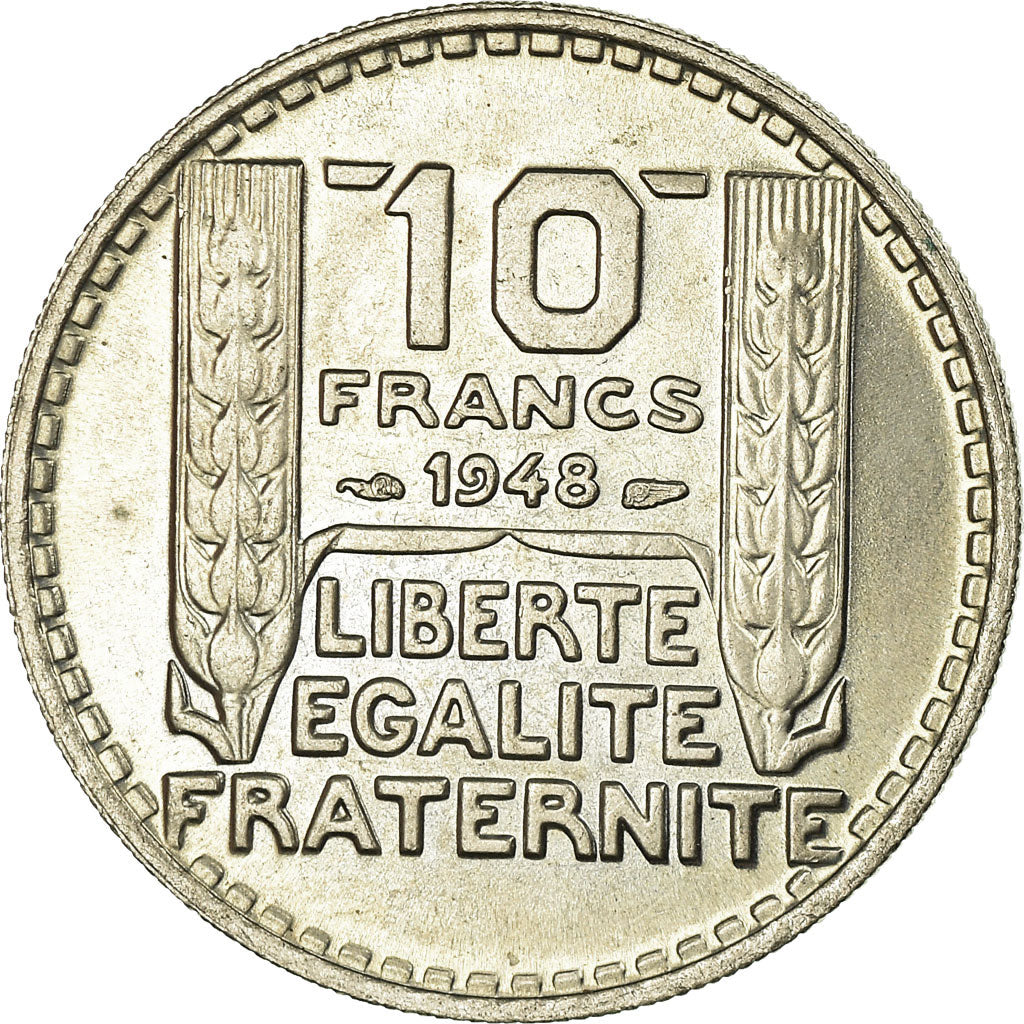 Moneta, Francja, Turin, 10 Francs, 1948, Paris, MS(64), Miedź-Nikiel, KM:909.1
