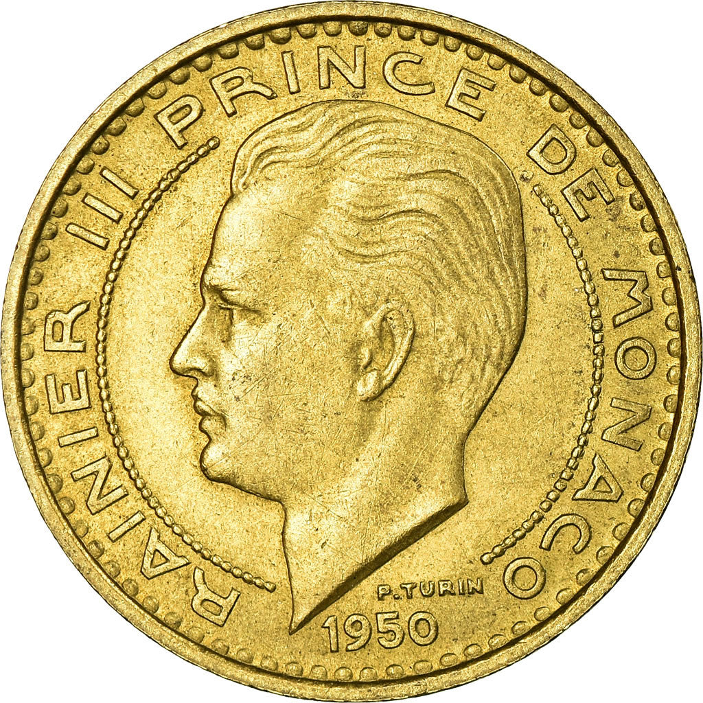 Moneta, Monaco, Rainier III, 50 Francs, Cinquante, 1950, BB+, Alluminio-bronzo