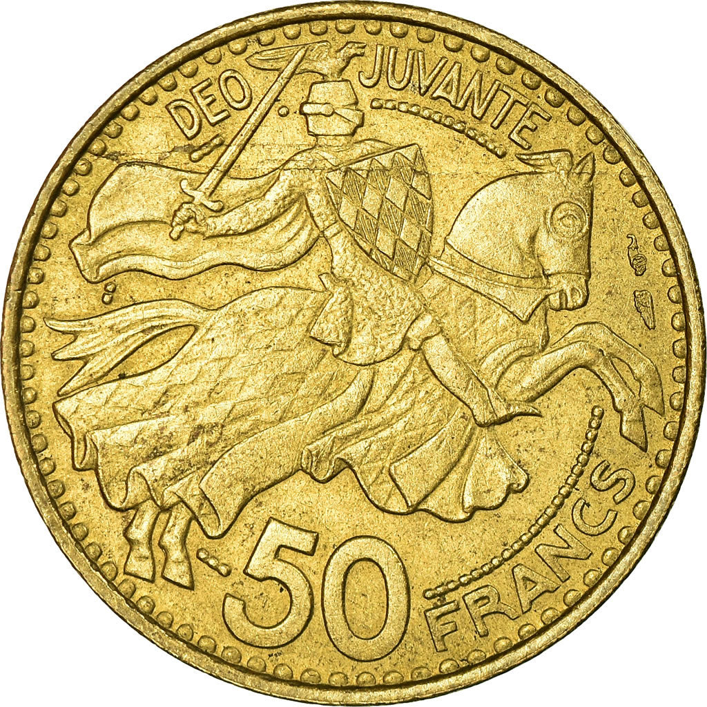 Moneta, Monaco, Rainier III, 50 Francs, Cinquante, 1950, BB+, Alluminio-bronzo