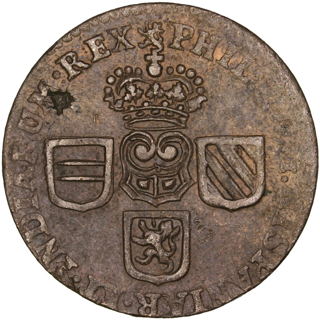 Países Baixos Espanhóis, NAMUR, Philip V of Spain, Liard, 1710, Namur, Cobre