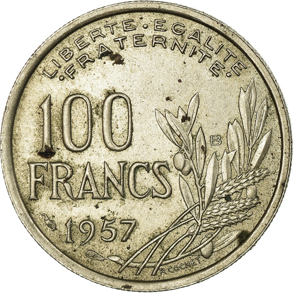 Coin, France, Cochet, 100 Francs, 1957, VF(30-35), Copper-nickel, KM:919.1