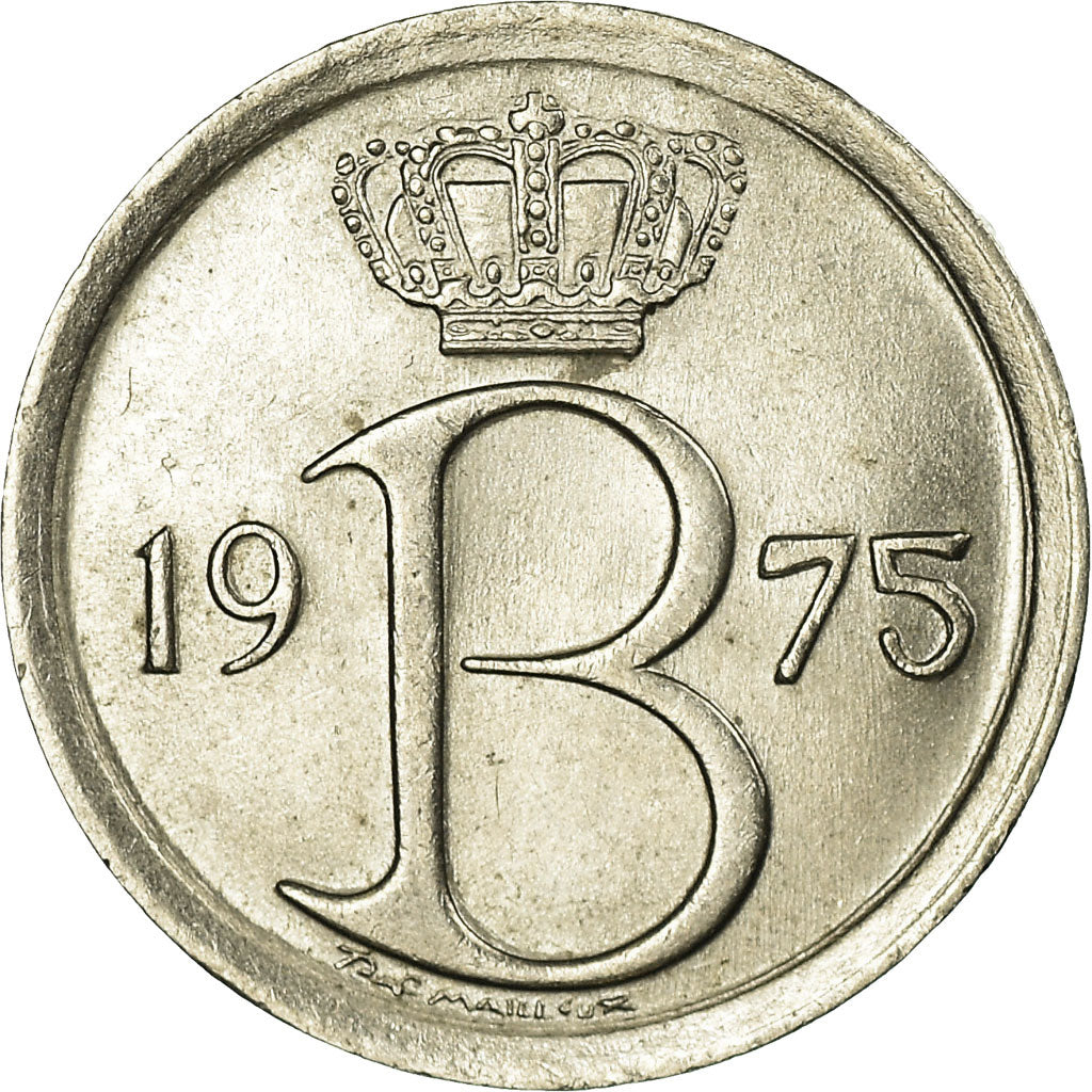 Moneta, Belgio, 25 Centimes, 1975, Brussels, SPL-, Rame-nichel, KM:154.1