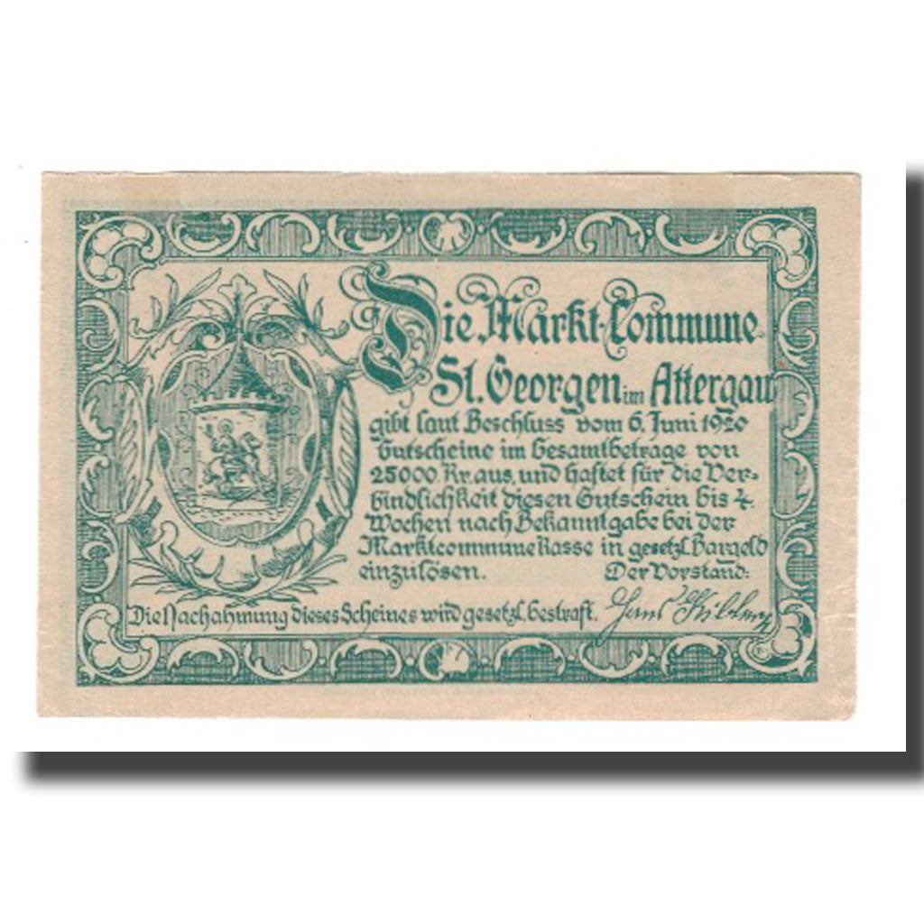 Banknote, Austria, St. Georgen im Attergau O.Ö. Prv.Markt-Commune, 99 Heller