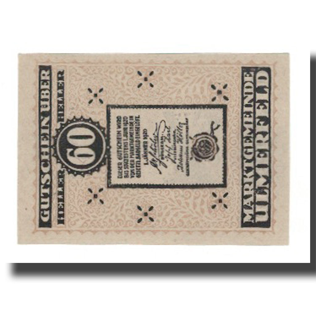 Banknote, Austria, Ulmerfeld N.Ö. Marktgemeinde, 60 Heller, valeur faciale