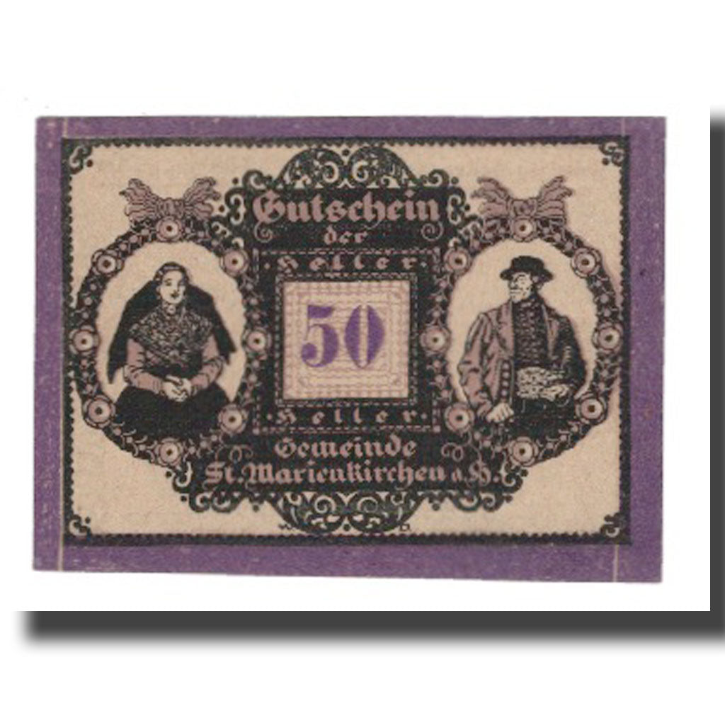 Banknote, Austria, St. Marienkirchen am Hausruck O.Ö. Gemeinde, 50 Heller