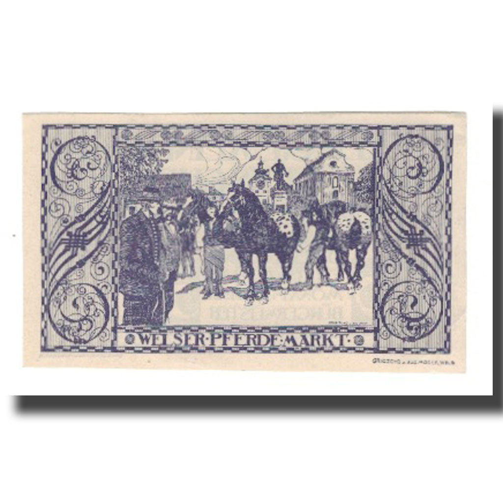 Banknot, Austria, Wels O.Ö. Stadtgemeinde, 50 Heller, personnage 1, 1921