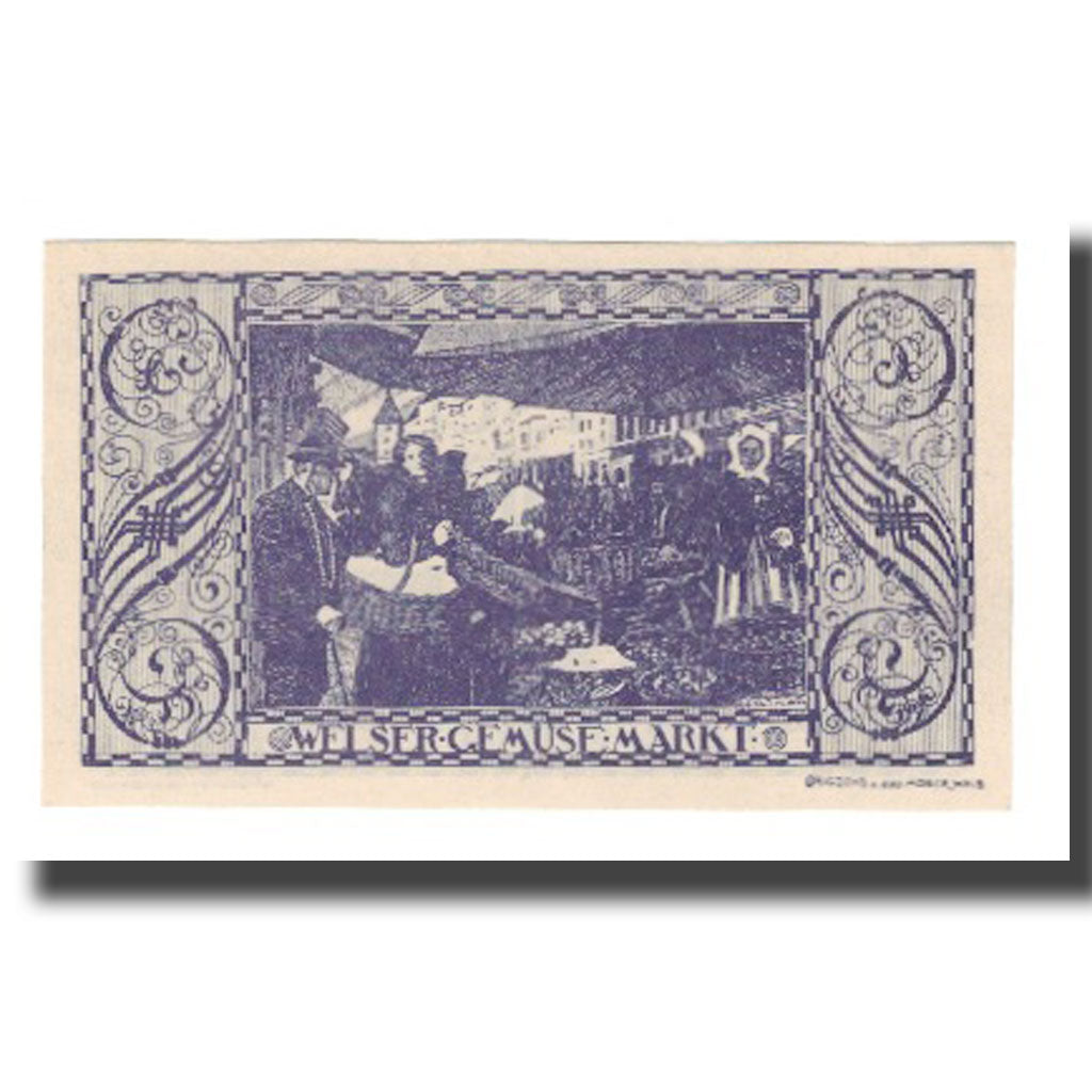 Banknot, Austria, Wels O.Ö. Stadtgemeinde, 60 Heller, personnage 1, 1921